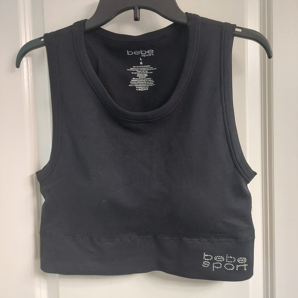 NWT bebe Black Crop Top